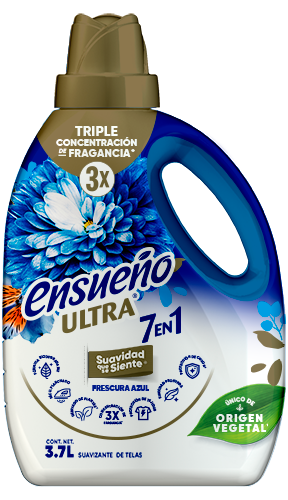 Suavizante de telas Ensueño Ultra  7 en 1 Frescura Azul 3.7L