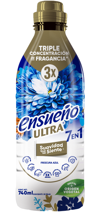 Suavizante de ropa Ensueño Ultra 1 en 7 Frescura Azul 740ml